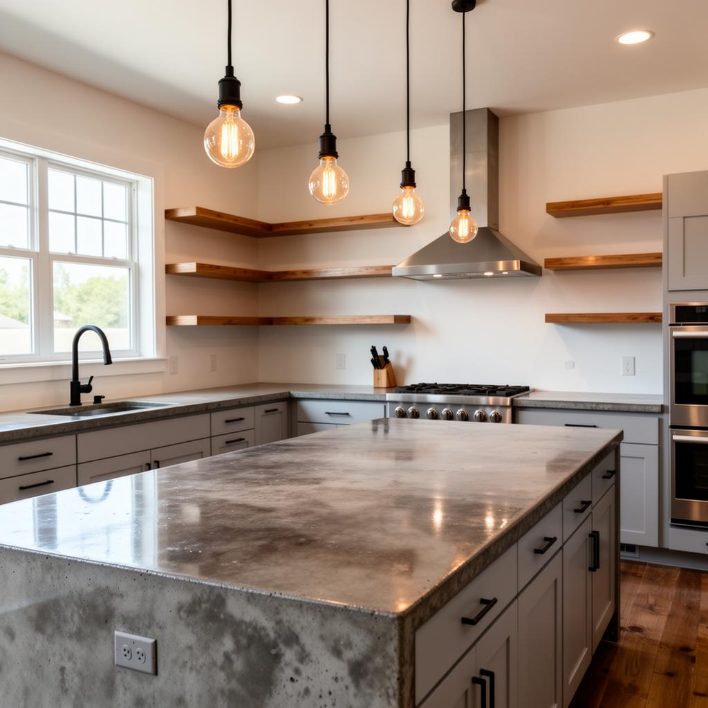 Industrial Polished Concrete — Concrete Counters • Floating Shelves