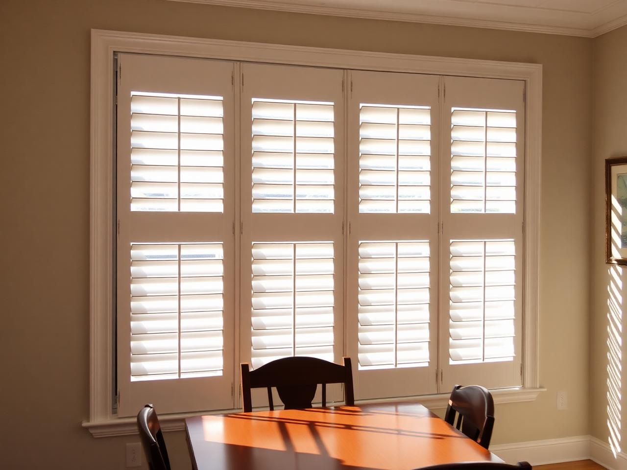 Hunter Douglas Palm Beach™ Plantation Shutters — Polysatin Louvers • Permanent Fixture installed by USA Home Improvement in Folsom, CA (Sacramento area)